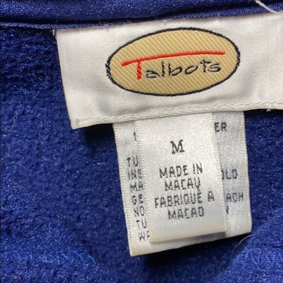 Talbots Navy Fleece Hooded Full Zip Jacket - Picture 4 of 6